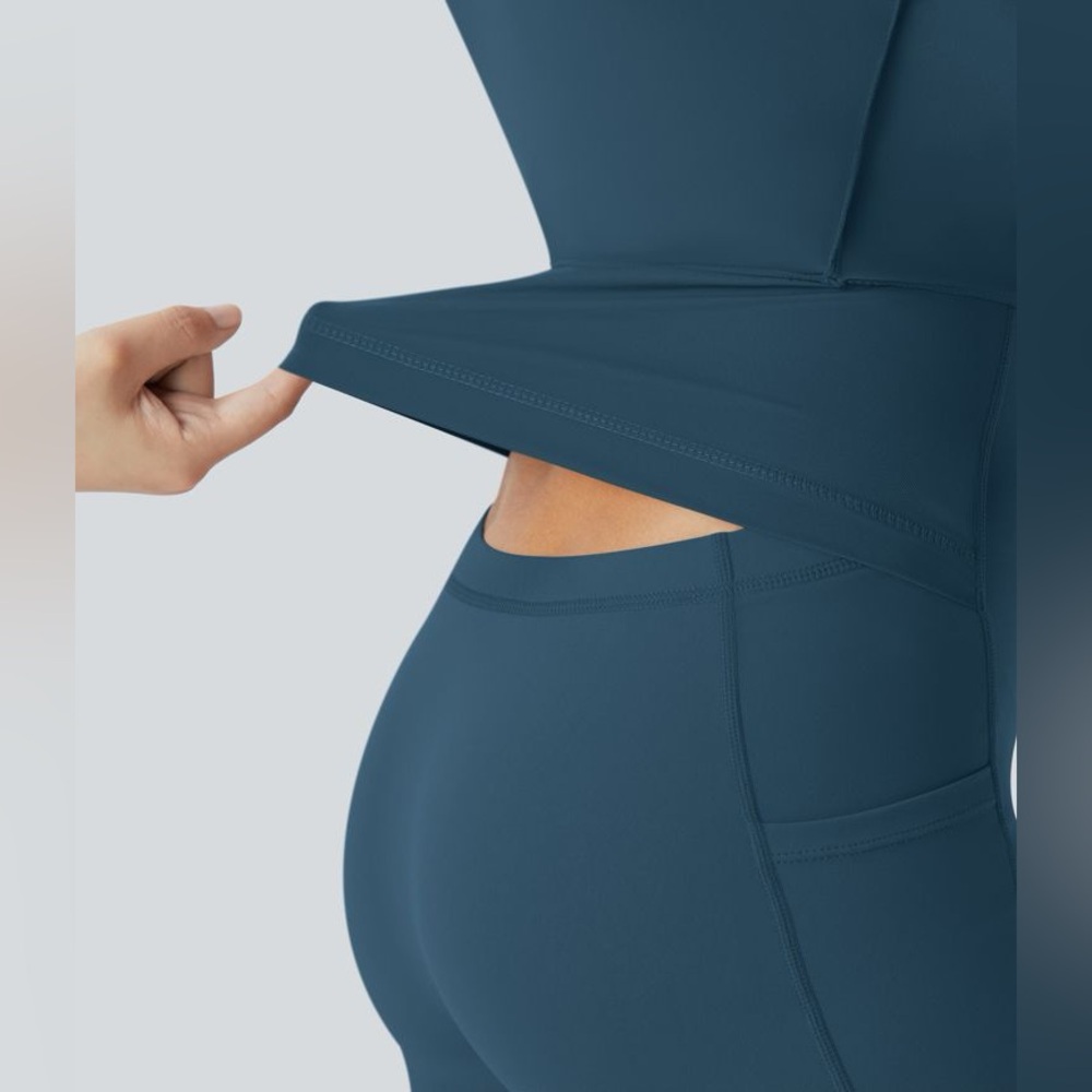 HALARA Teal Blue Fit-and-Flare Mini Dress - Picture 4 of 11